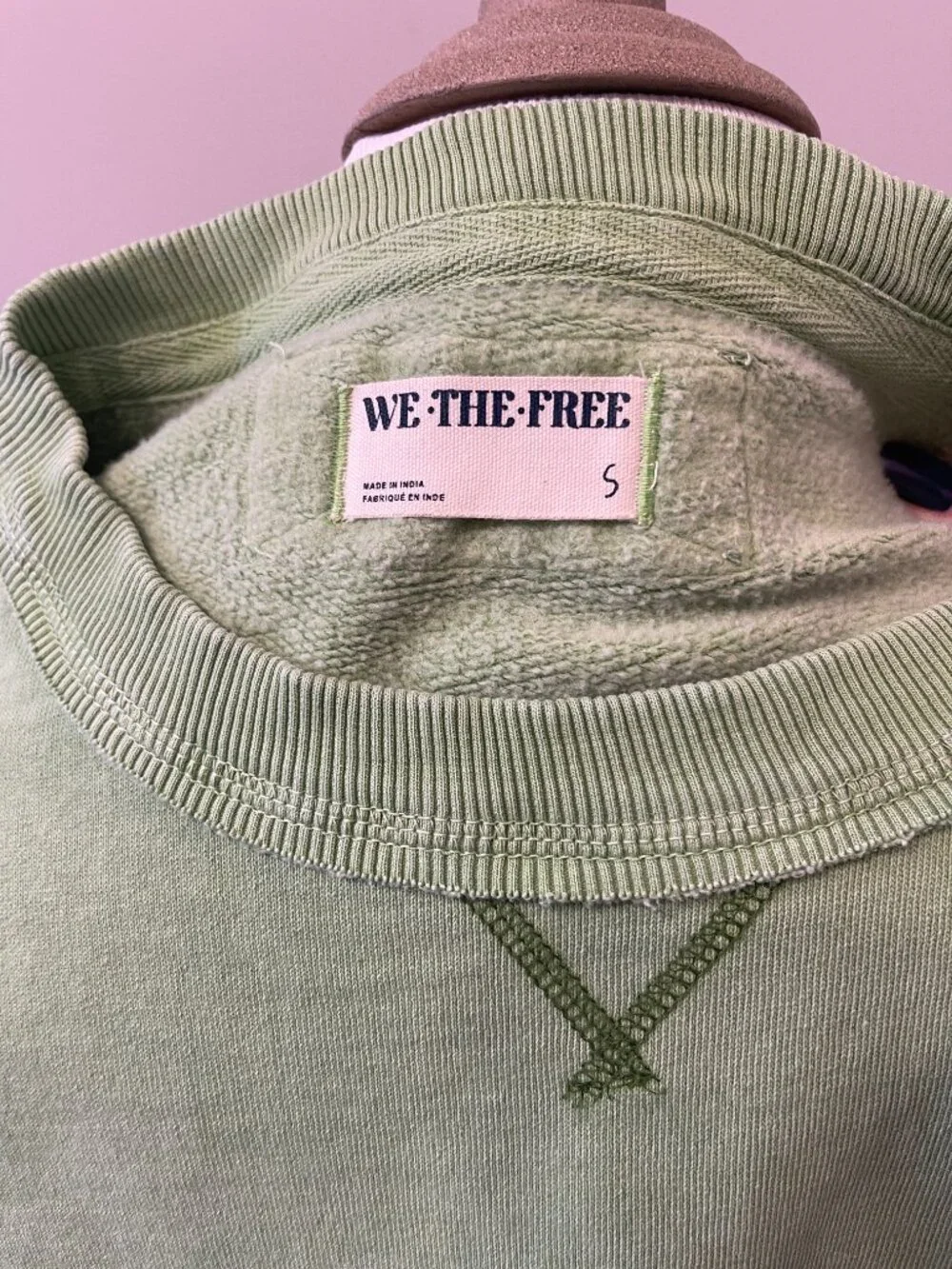 Free People (We The Free) Moderate Weight Sweatshirt Size S Lime Green - Picture 3 of 5